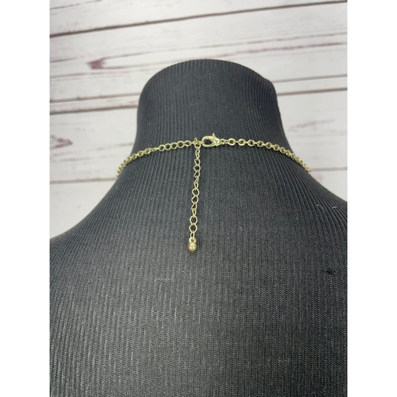 Vintage 80's‎ Fun Coral Peach Cleopatra Style Square Gem Bib Gold Tone Necklace - Picture 2 of 6